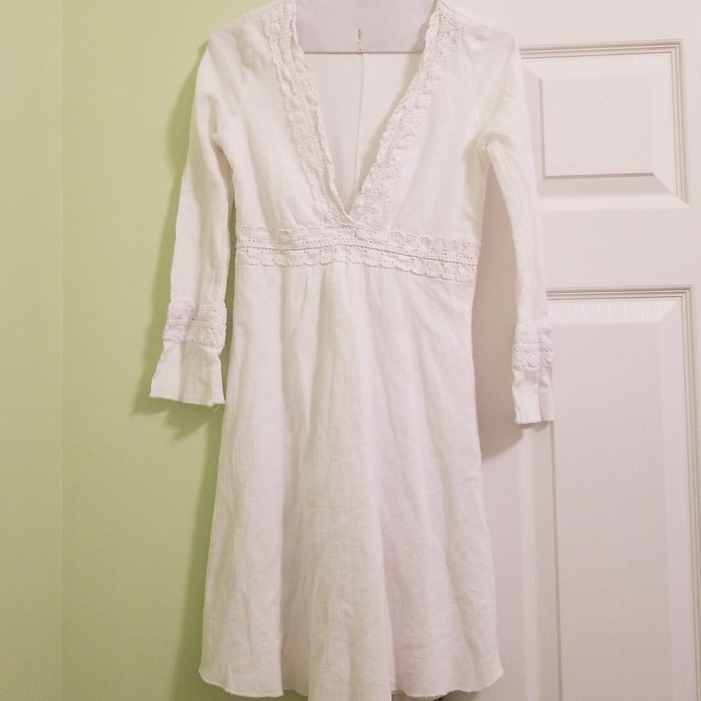 Bohemian Cream/Off-White Dress w/Lace Details